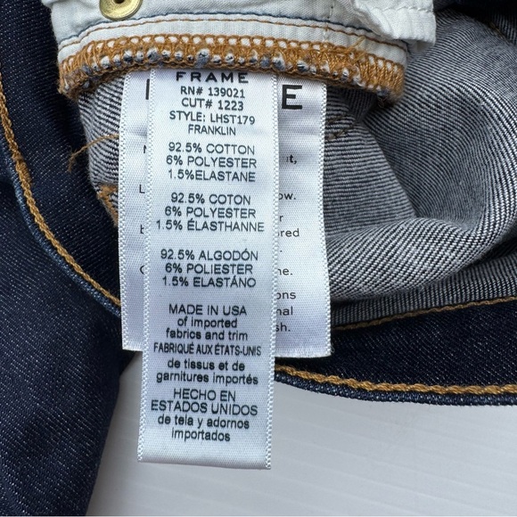 Frame Franklin Le High Straight Denim Indigo Jeans - Picture 7 of 12